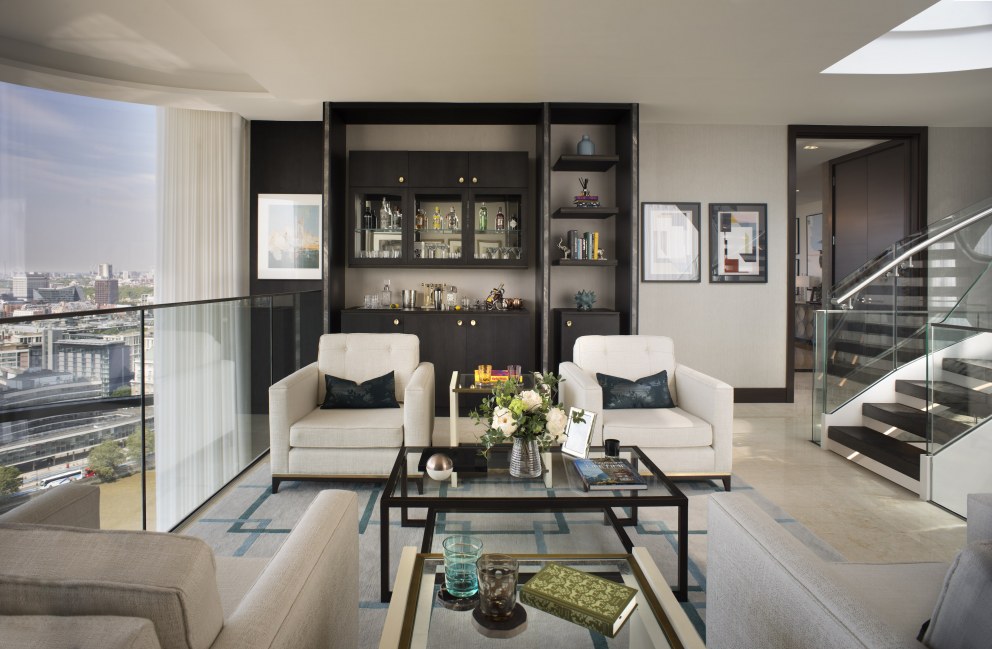 Corniche Penthouse B | Mezzanine bar/living space | Interior Designers